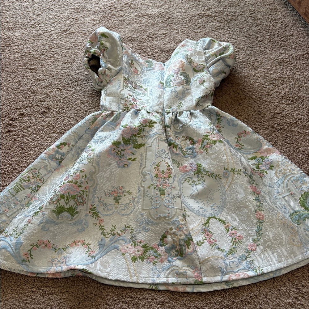 Sugar Thrillz Patel Floral Jacquard Babydoll Dress - Picture 2 of 4